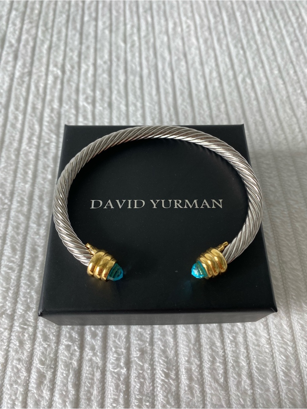 David Yurman Blue Topaz 5mm Classic Cable Bracelet